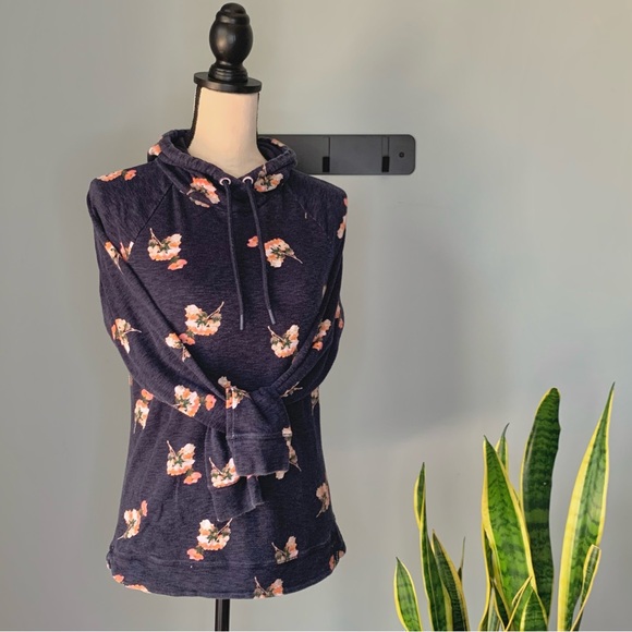 Joules • Navy Posy Floral Print Marlston Hooded Sweatshirt Top • Size 8 - Picture 6 of 11